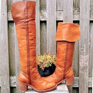 FRYE True Vintage Black Label Over the Knee Tall Brown Boots, Size 8